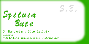 szilvia bute business card
