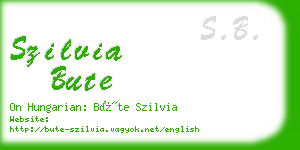 szilvia bute business card